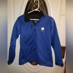 EUC ANTIGUA Womens Jacket Coat Navy Blue Sz M Softshell FULL ZIP